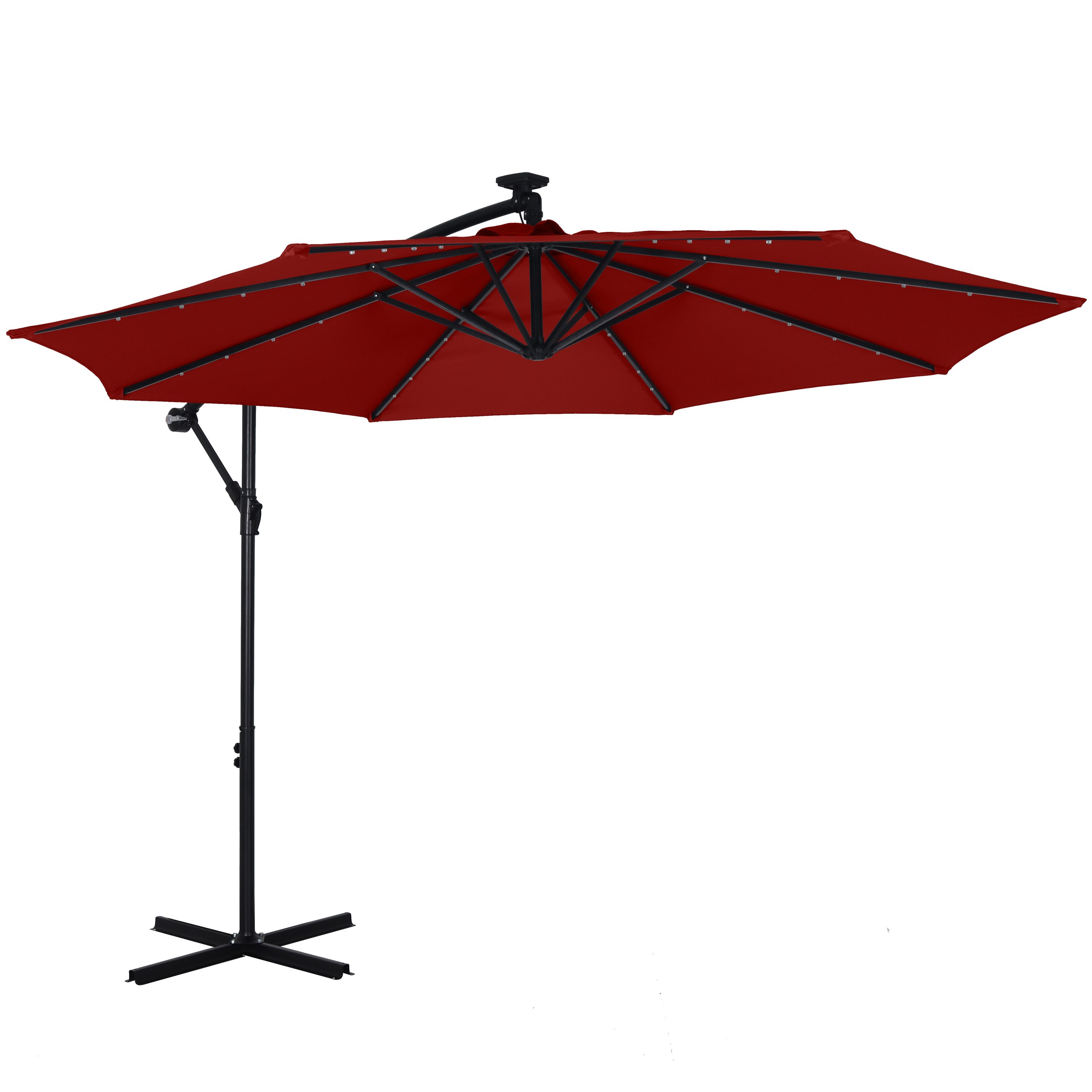 Sonnenschirm Ampelschirm BAY mit LED 300 cm rot