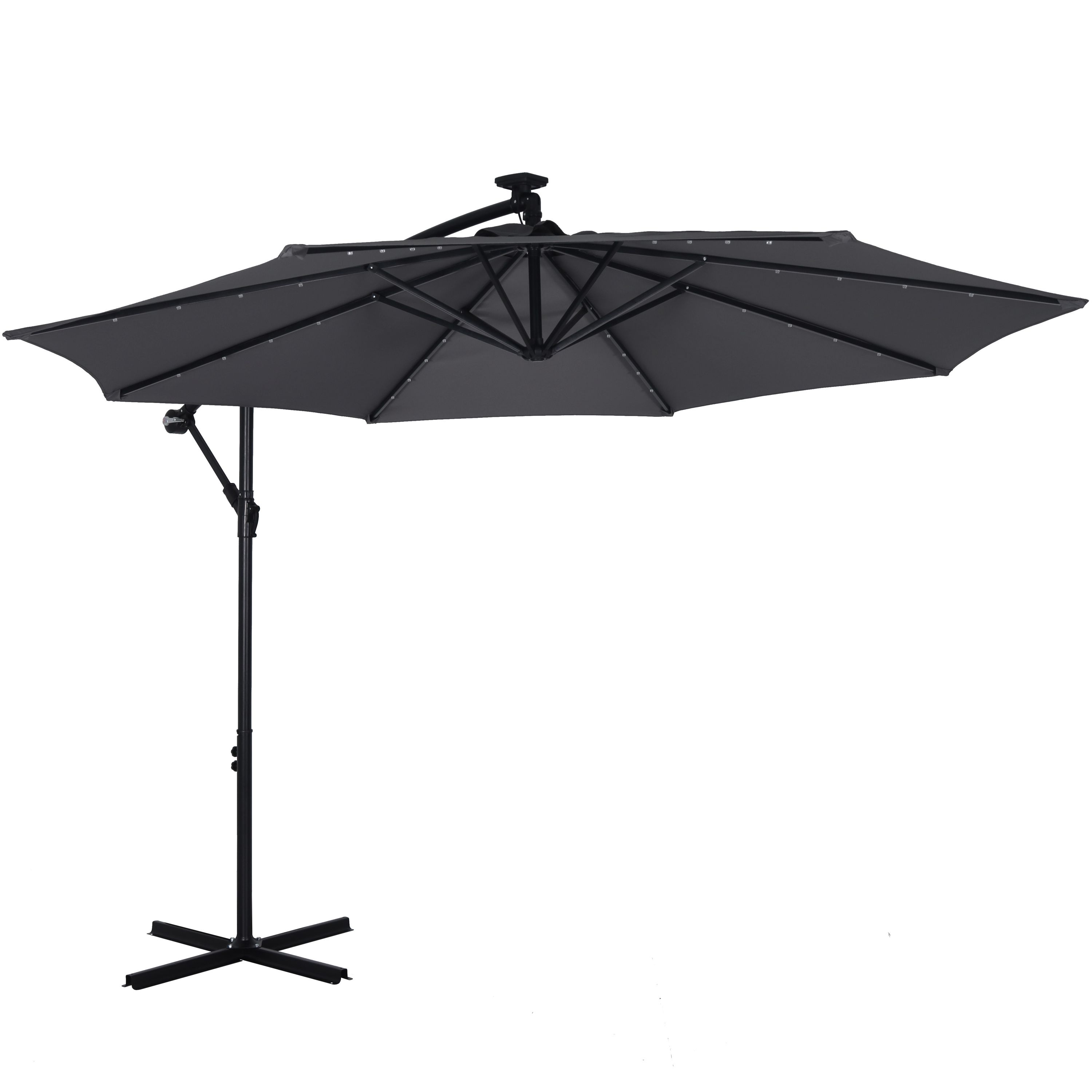 Image of Sonnenschirm Ampelschirm BAY mit LED 300 cm anthrazit