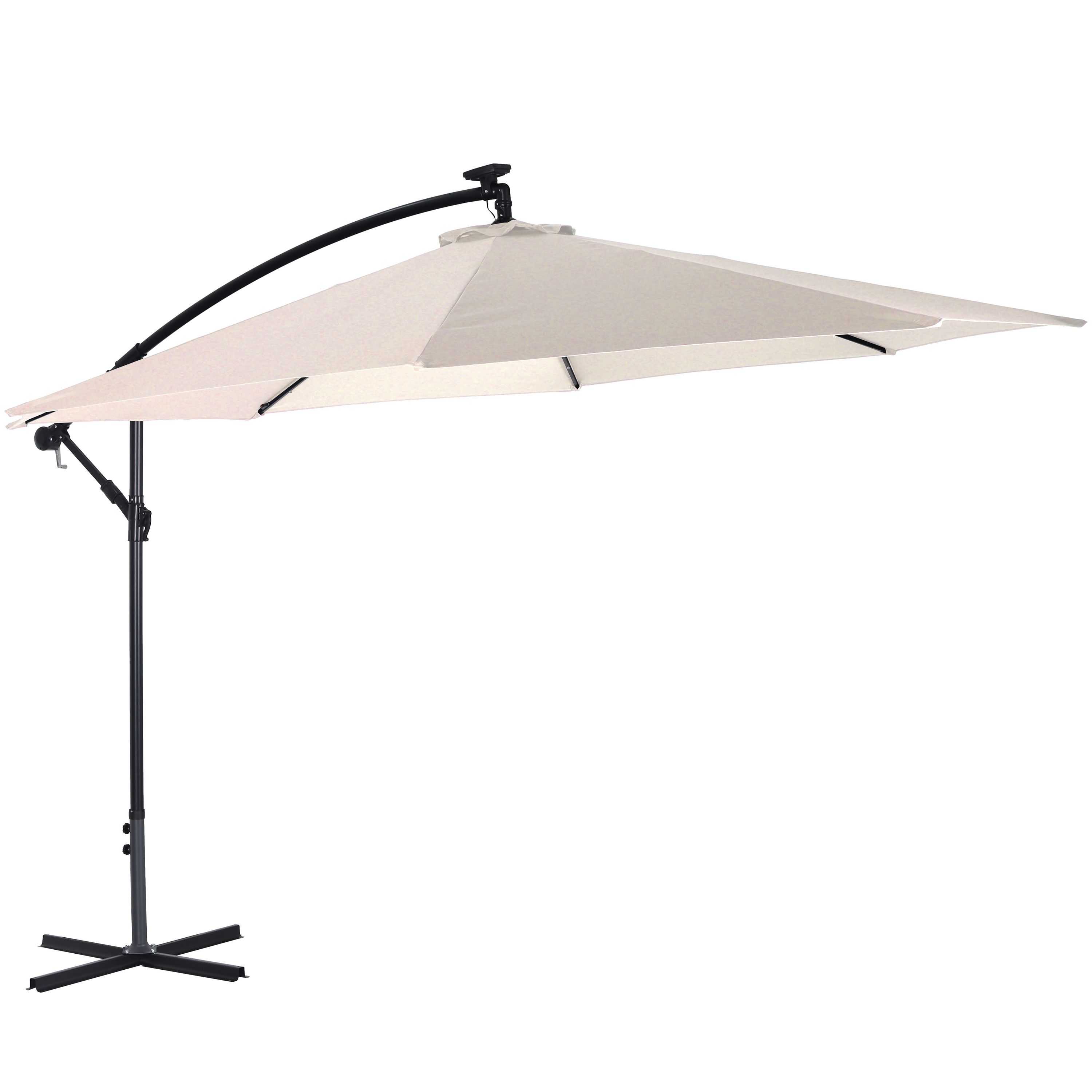 Image of Sonnenschirm Ampelschirm BAY mit LED 350 cm weiss