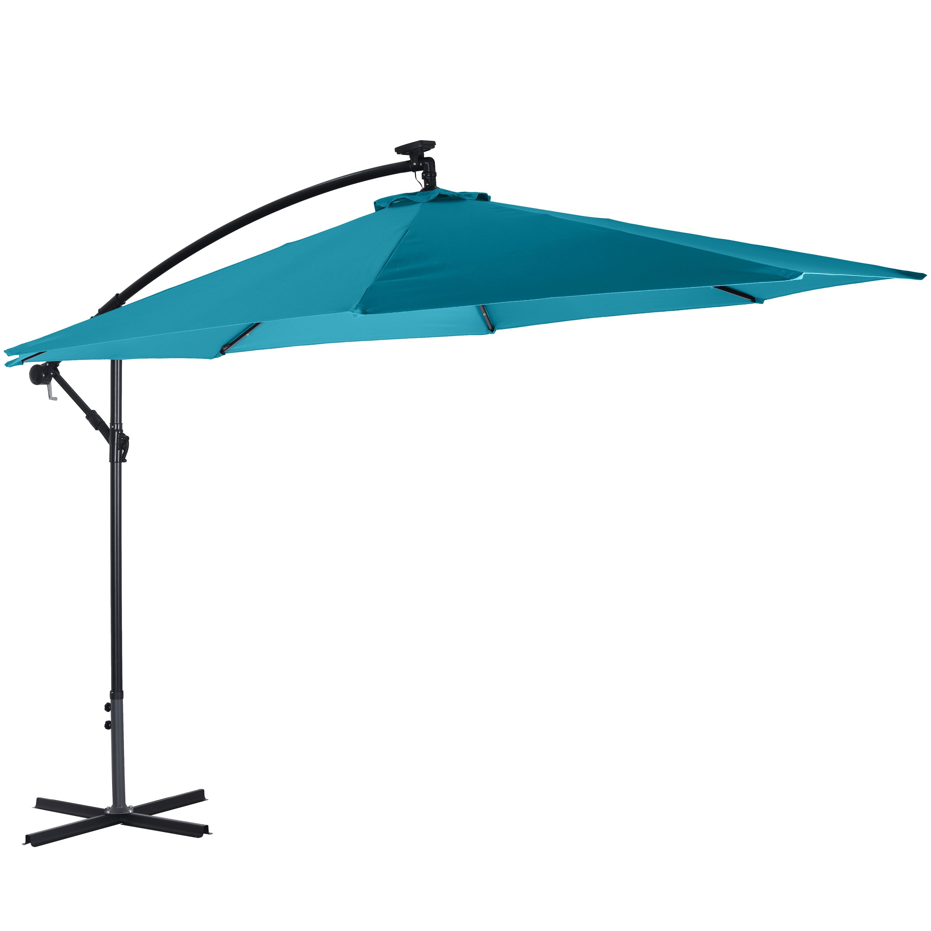 Image of Sonnenschirm Ampelschirm BAY mit LED 350 cm blau