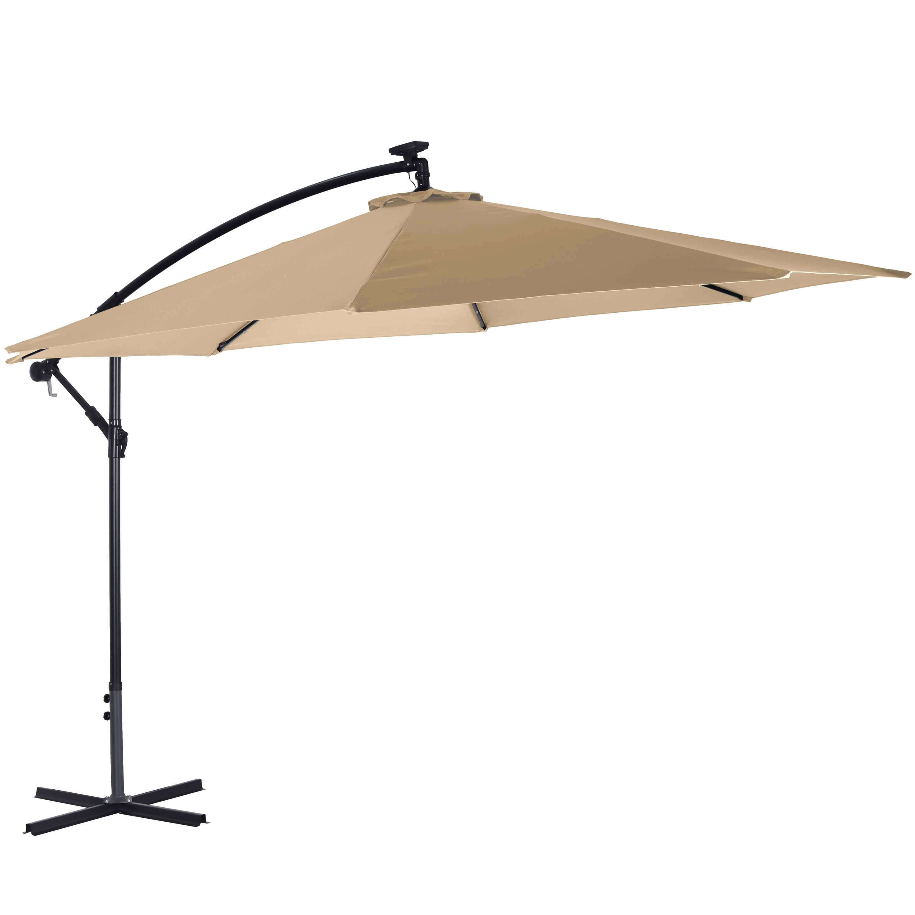 Image of Sonnenschirm Ampelschirm BAY mit LED 350 cm braun