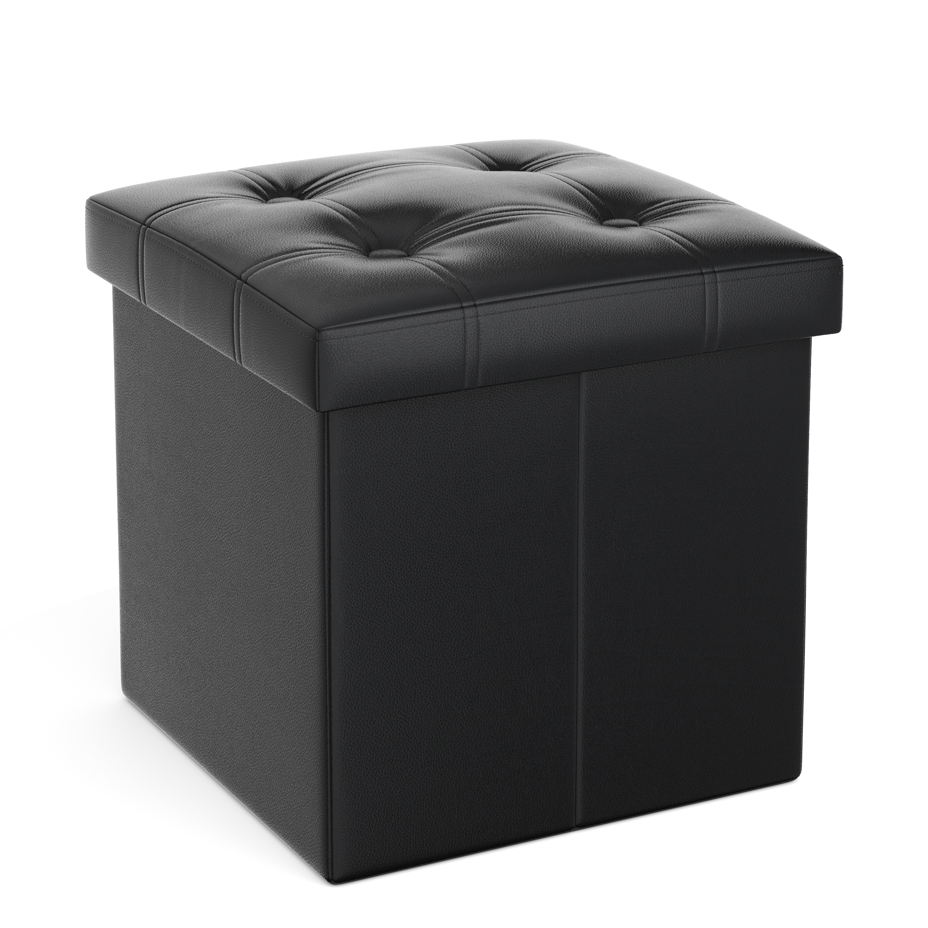 Image of Sitzwürfel Leder BEN 38 x 38 cm schwarz