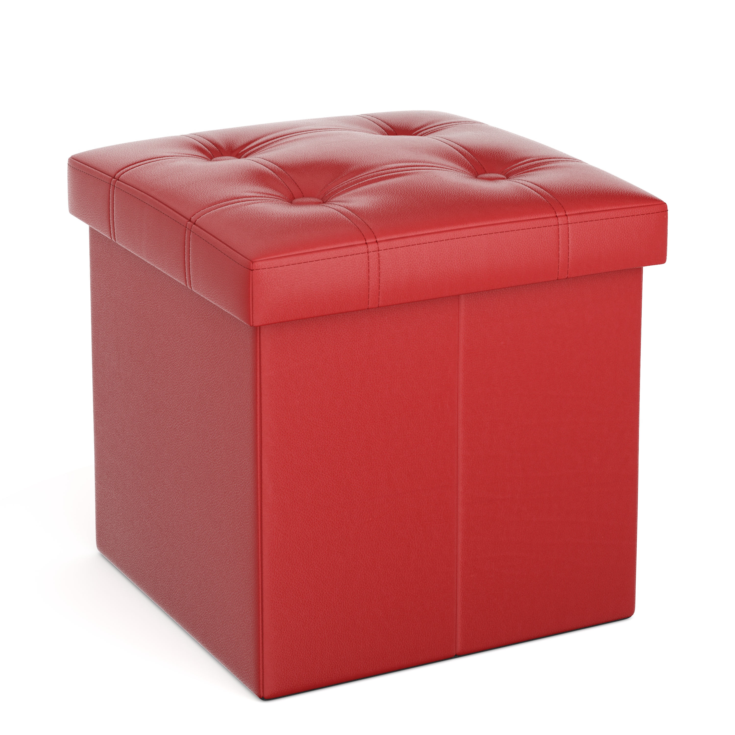 Image of Sitzwürfel Leder BEN rot