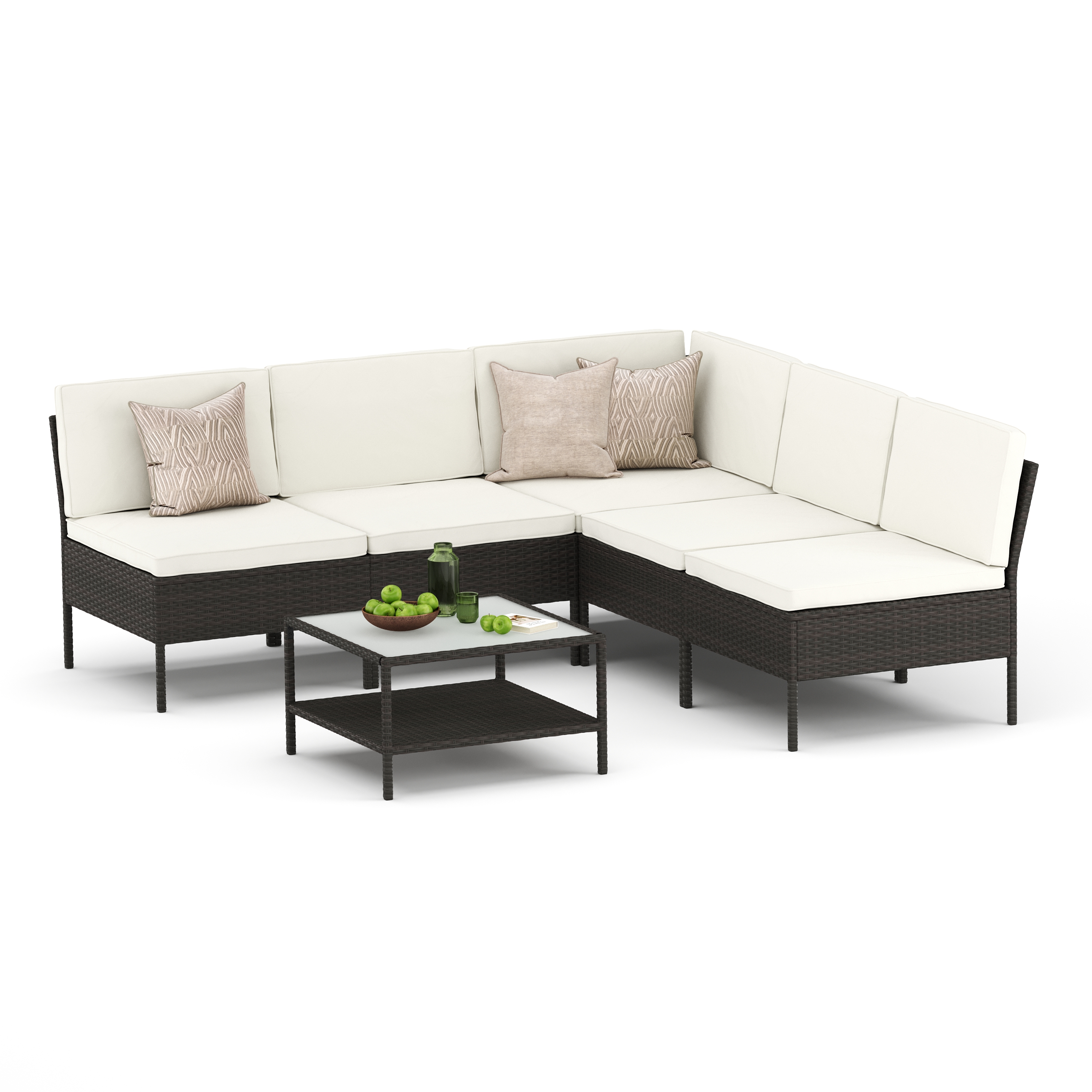 Rattanlounge RIVERA braun/beige