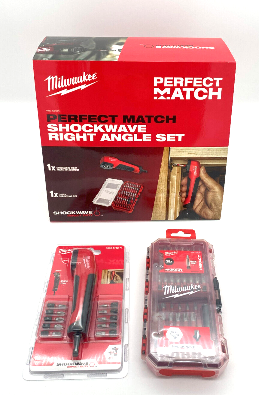 Milwaukee SHOCKWAVE Set 39-tlg Bits und Winkelschraubvorsatz 