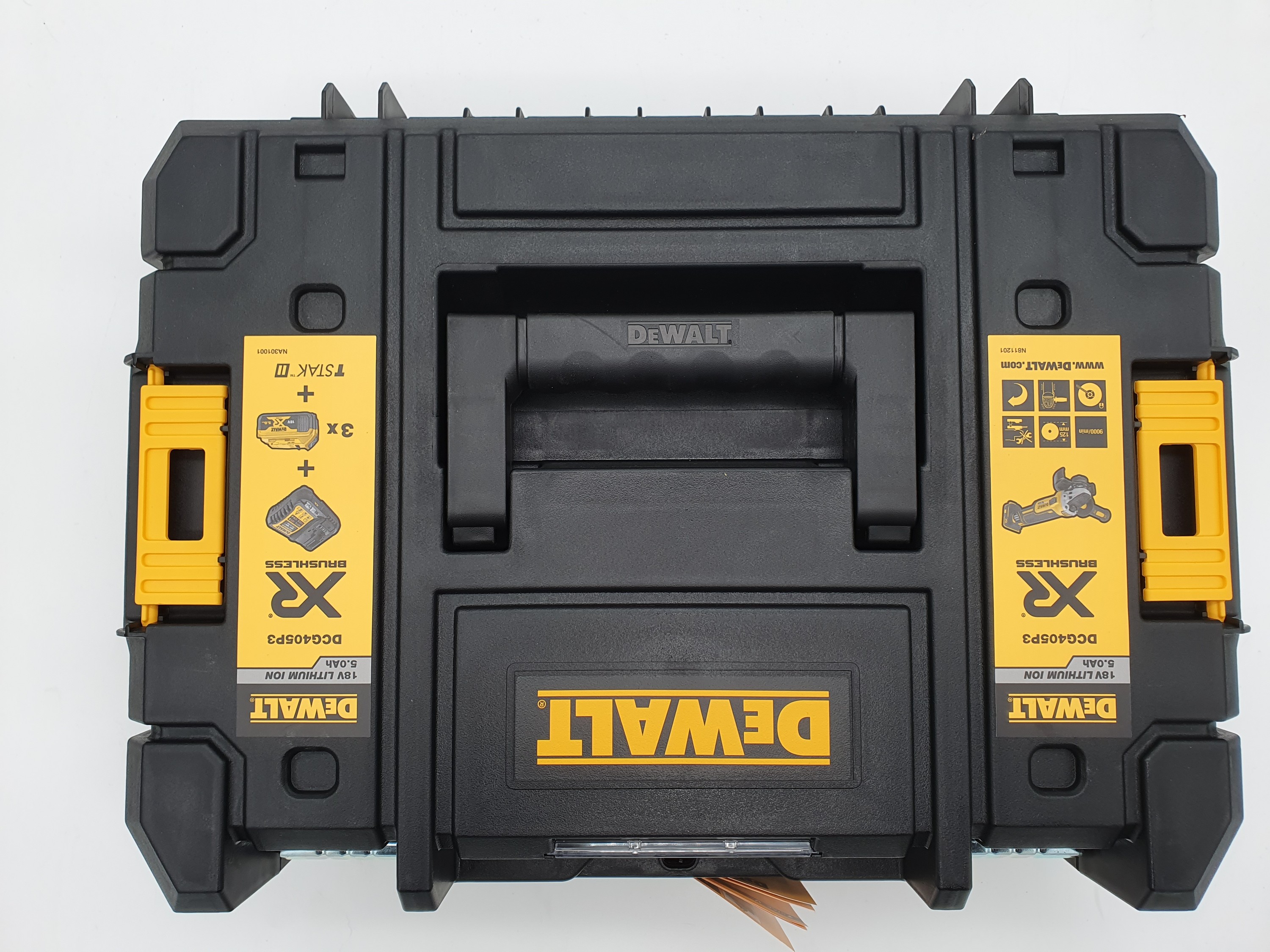 DeWalt DCG405P3-QW 18 Volt Akku-Winkelschleifer 125mm, inkl. 3 x 5  