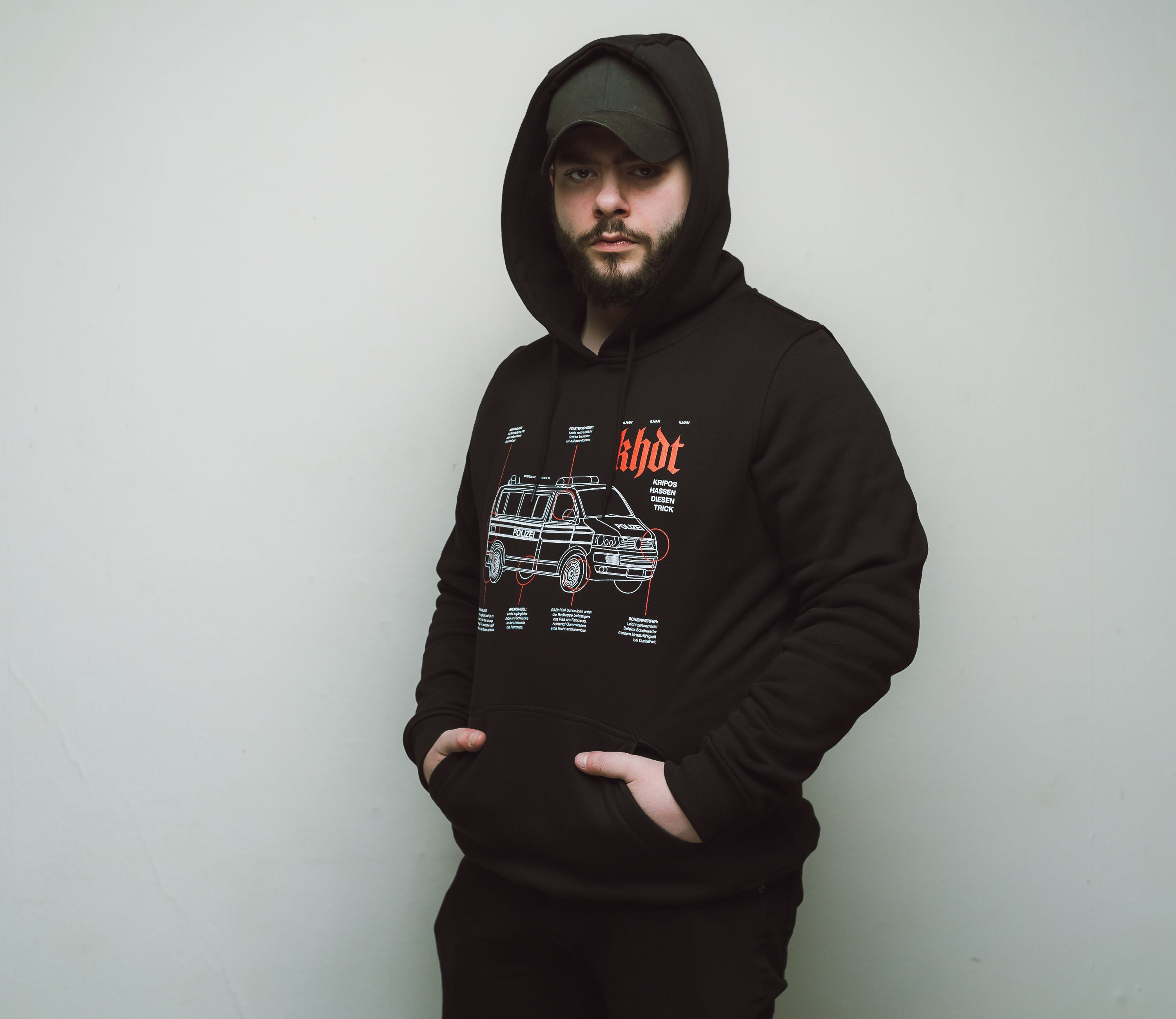 Vendetta Geile Herren Hoodies Vendetta Shirt Horrible Skull Schwarz