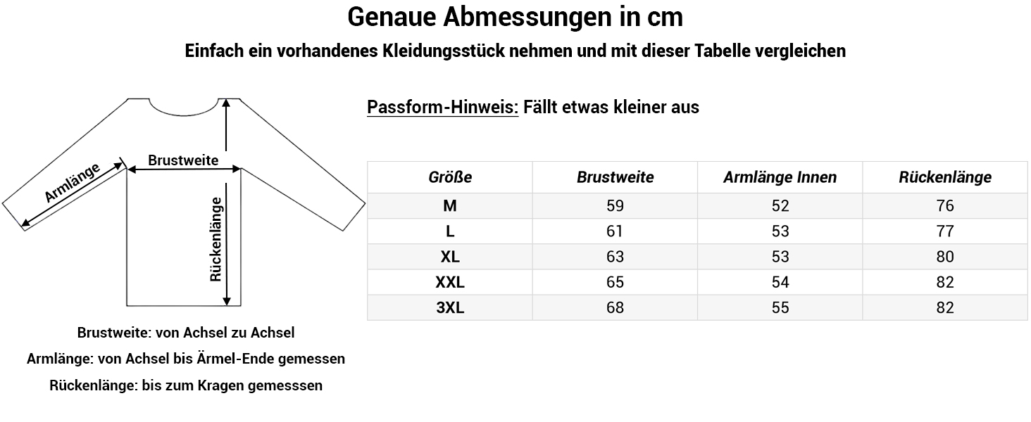 Grössentabelle Baumfuchs Funktionsjacke