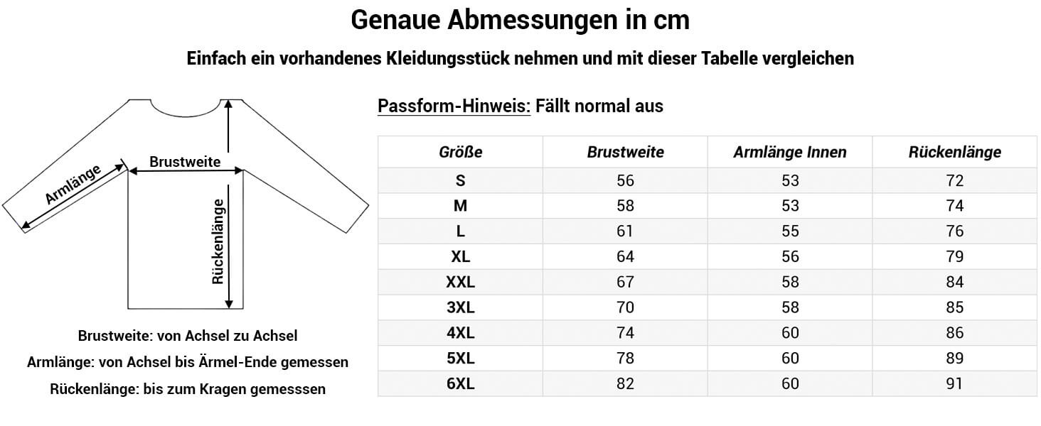 Grössentabelle Dry Fashion Softshelljacke Amrum