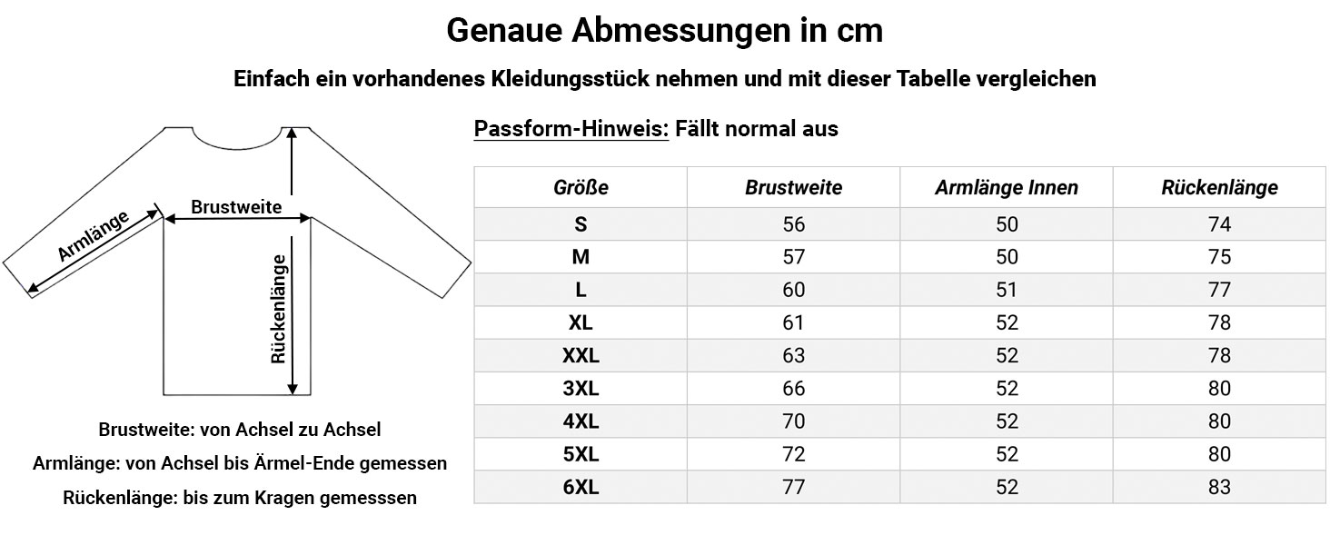Größentabelle Fleecejacke Niklas
