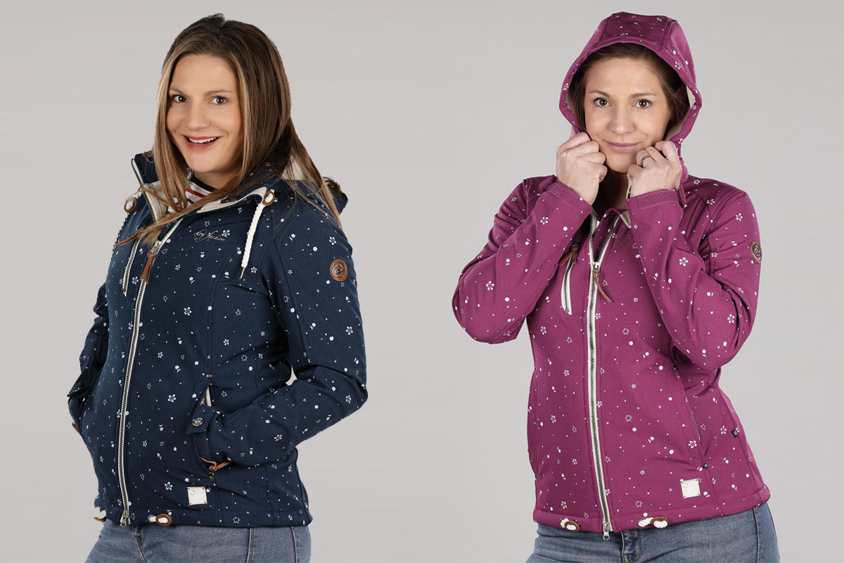     Dry Fashion Damen Softshell-Jacke Niebüll - Jacke mit abnehmbarer Kapuze und Fleece-Innenfutter