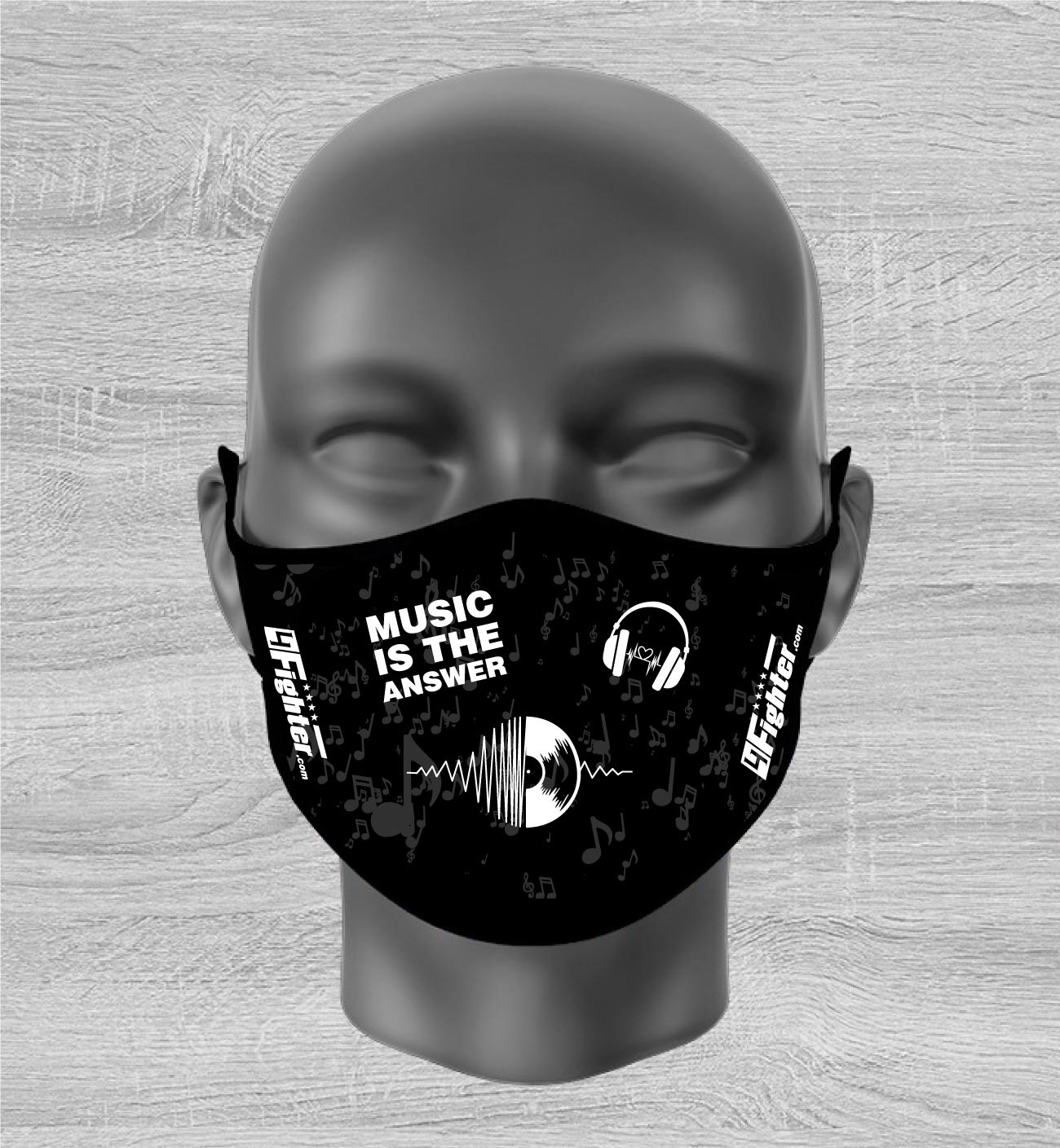 4Fighter Fashion Mask "Music is the answer" 4Fighter Kampfsportartikel