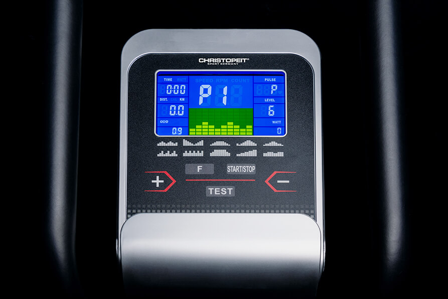 Crosstrainer-Ergometer AX 7000: Computer und Handpuls