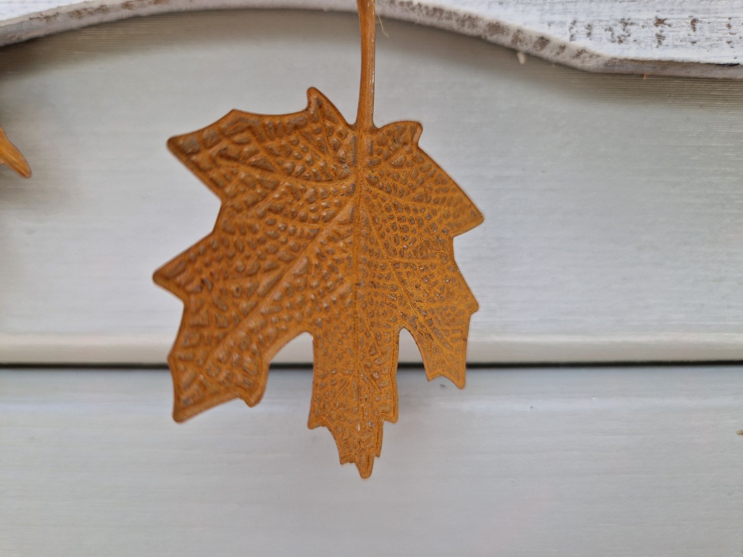 4 Metallhänger Herbstblätter - Rostoptik Deko 45cm Für Herbstliche Stimmung