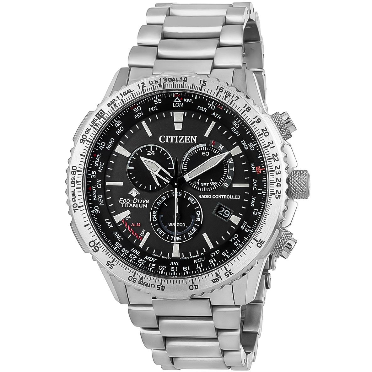 Molek l Befehl Zebra Citizen Eco Drive Radio Controlled Titanium 