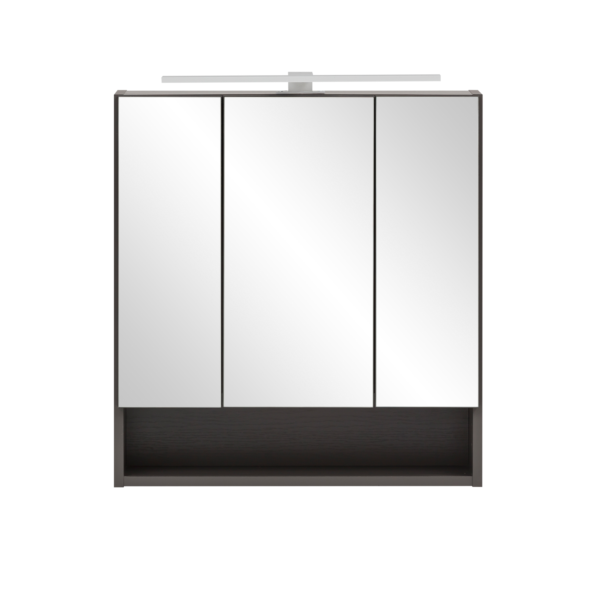 Bad-Spiegelschrank GRAZ - mit Beleuchtung - 3-türig - 60 cm breit -  Graphitgrau