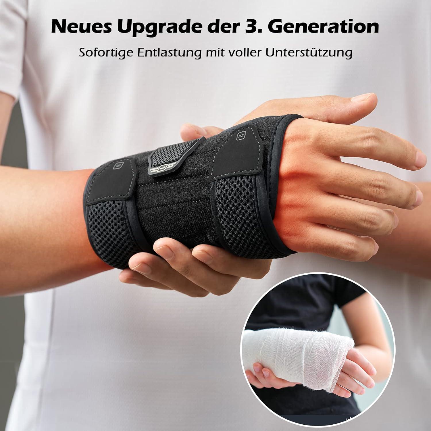 Handgelenksttze Handgelenk Bandage Metallschiene KTS Komfort Polster 3D  L/XL | eBay.de