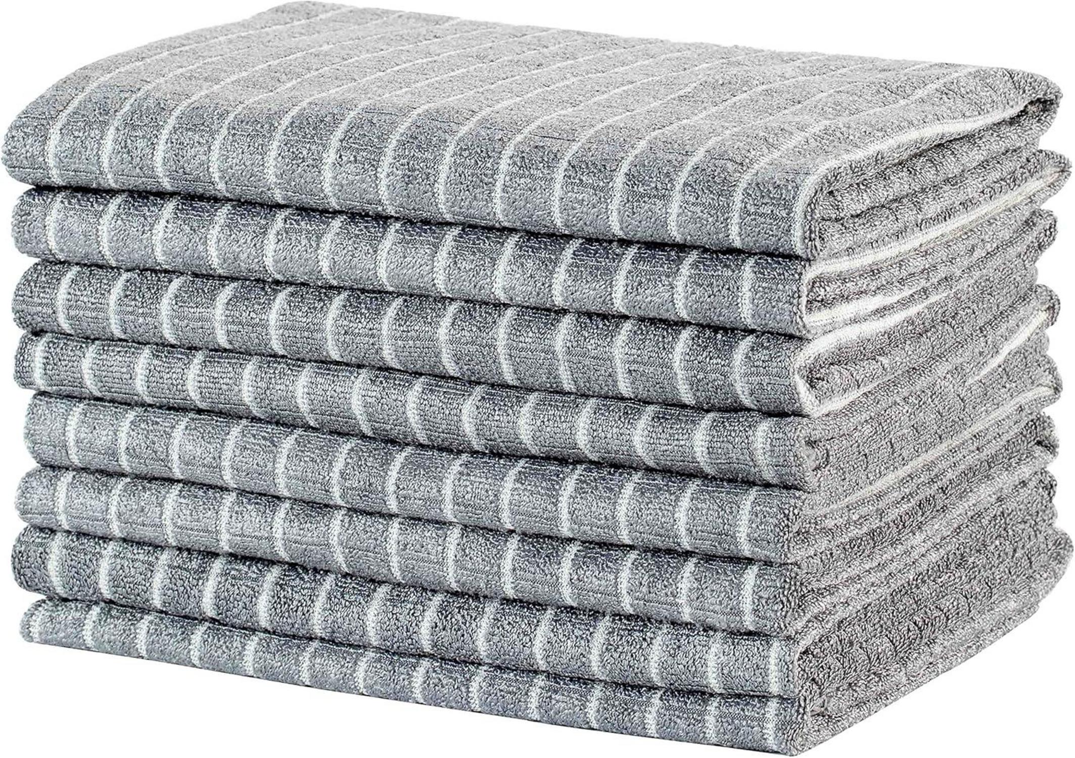 8er Set Bambus Microfaser Kchentcher Grau 45x65cm sehr saugfhig | eBay.de