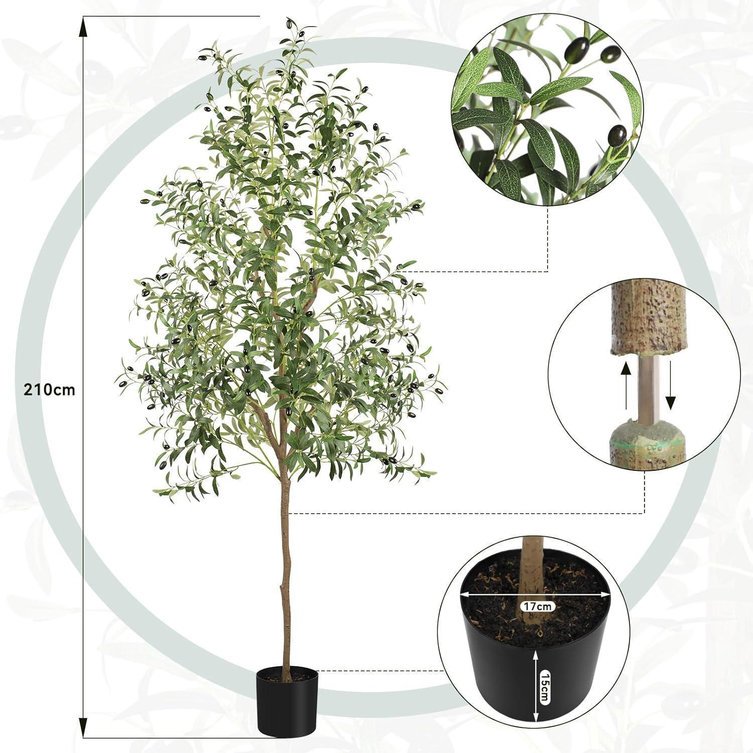 YOLEO Knstlicher Olivenbaum 210cm Kunstpflanze gro Wohnzimmer Bro Deco |  eBay.de