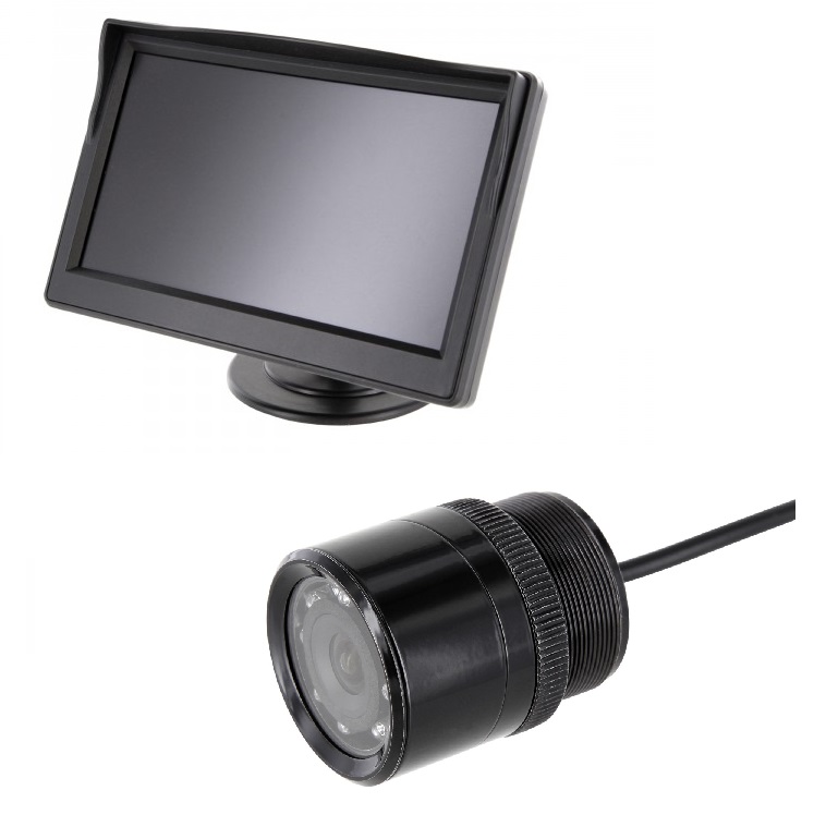 Auto mini camara de vision trasera ayuda para aparcar 170 ° grado PAL con LED reflejado