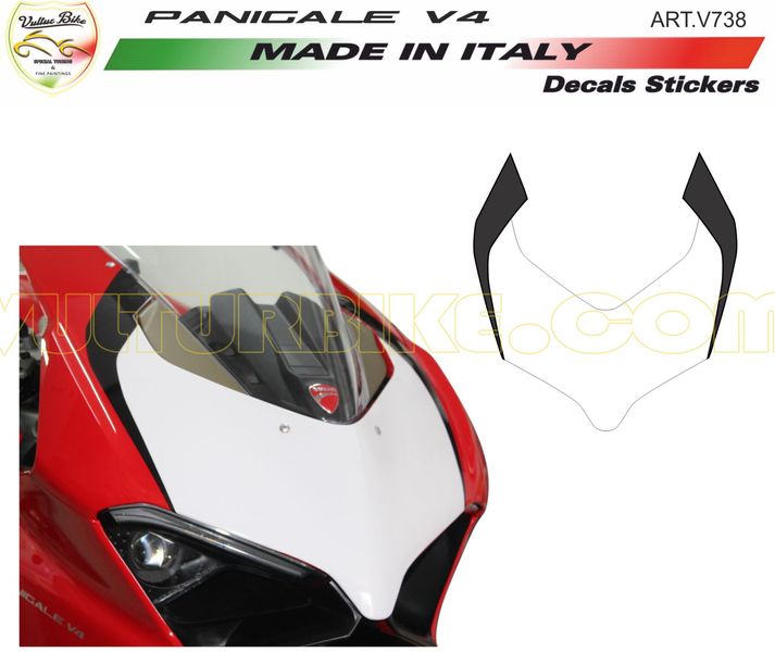 decal sticker front fairing black/white for Ducati Panigale V4  Carbonteile  und Carbon Zubehör für Ducati Aprillia Suzuki KTM und MV Agusta Sp