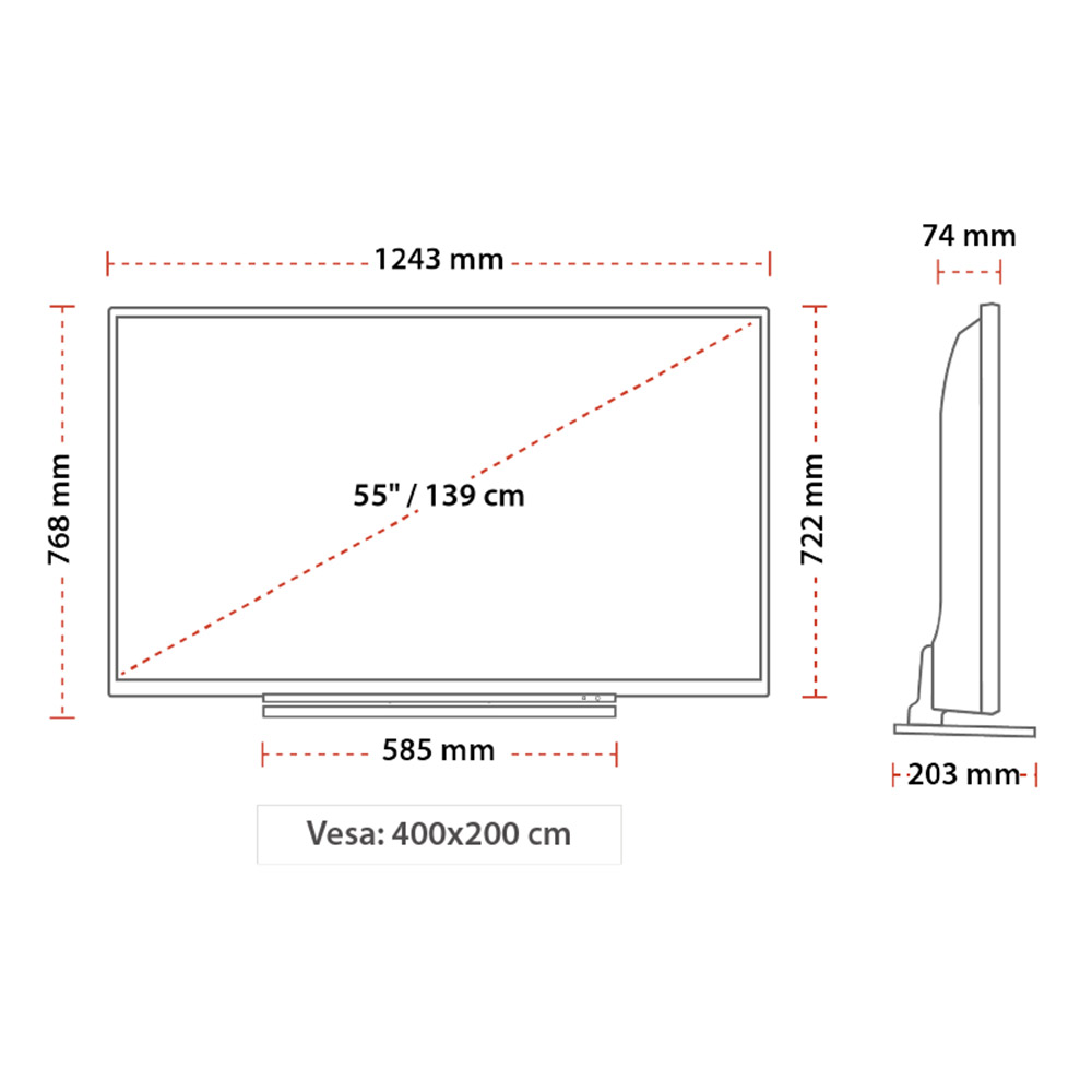 Toshiba 55" Zoll Smart TV 4K Ultra HD UHD LED Fernseher HDR HLG WLAN ...