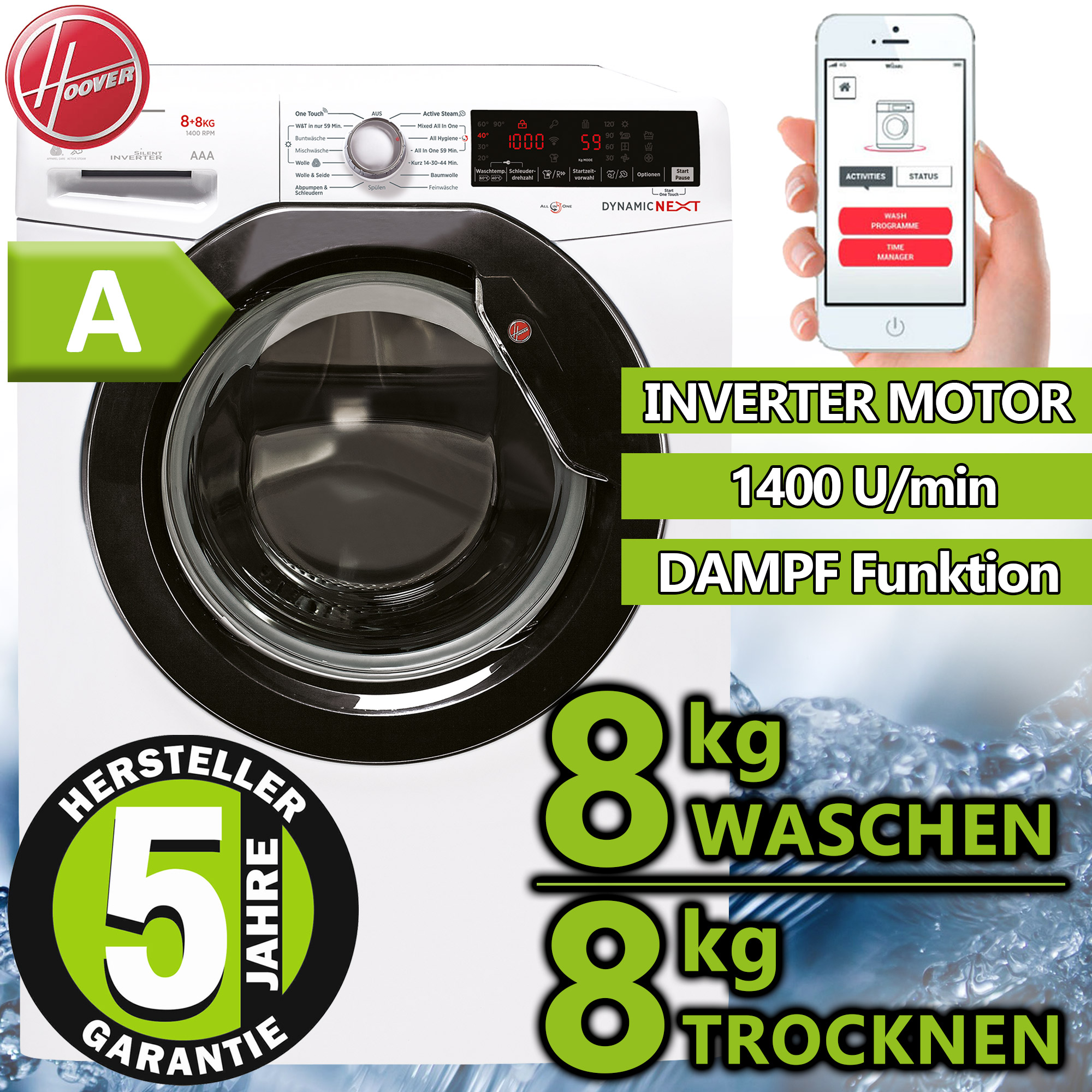 Wärmepumpentrockner Wäschetrockner Knitterschutz Trockner NEU//OVP 10 kg XXL A+