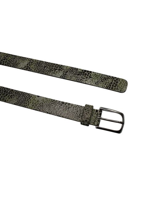 Schlangenmuster Gürtel | LAGERTO 01 - Edler Schlangen-Gürtel mit schlichter Silber-Schließe