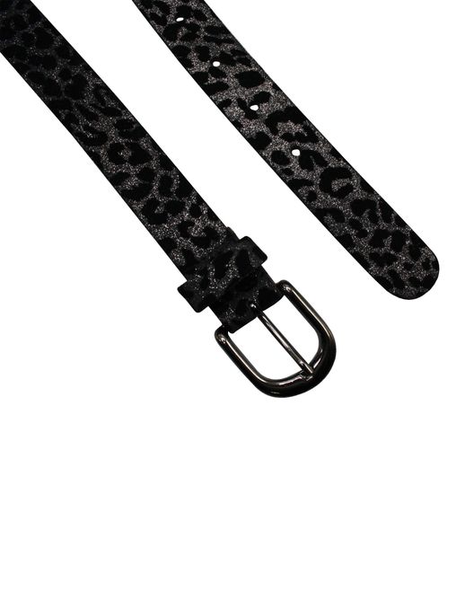 Leoparden Gürtel Damen | SILVER LEO - Silber-Metallic-Gürtel mit Leoparden-Print