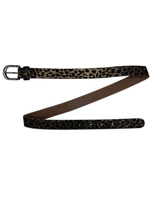 Leoparden Gürtel Damen | ORO LEO - Metallic-Gürtel mit Leoparden-Print