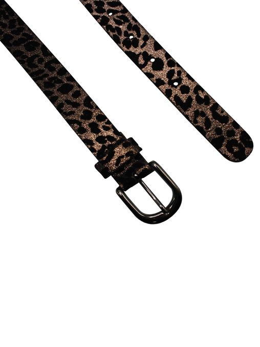 Leoparden Gürtel Damen | COBRE LEO - Metallic-Gürtel mit Leoparden-Print