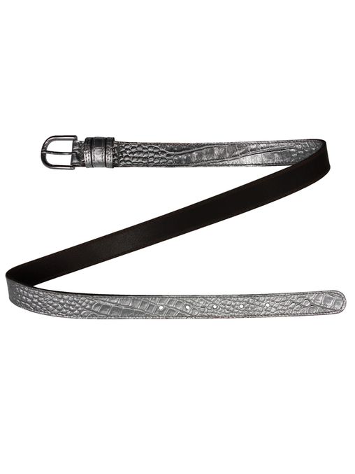Kroko Gürtel |Croc - Silbergürtel im Kroko-Stil