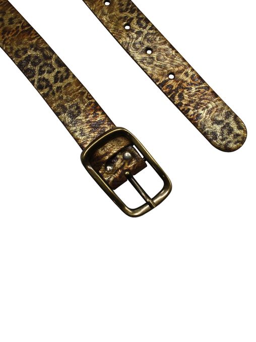 Leoparden Gürtel Damen | RAVI - Leoparden-Print in Gold-Metallic