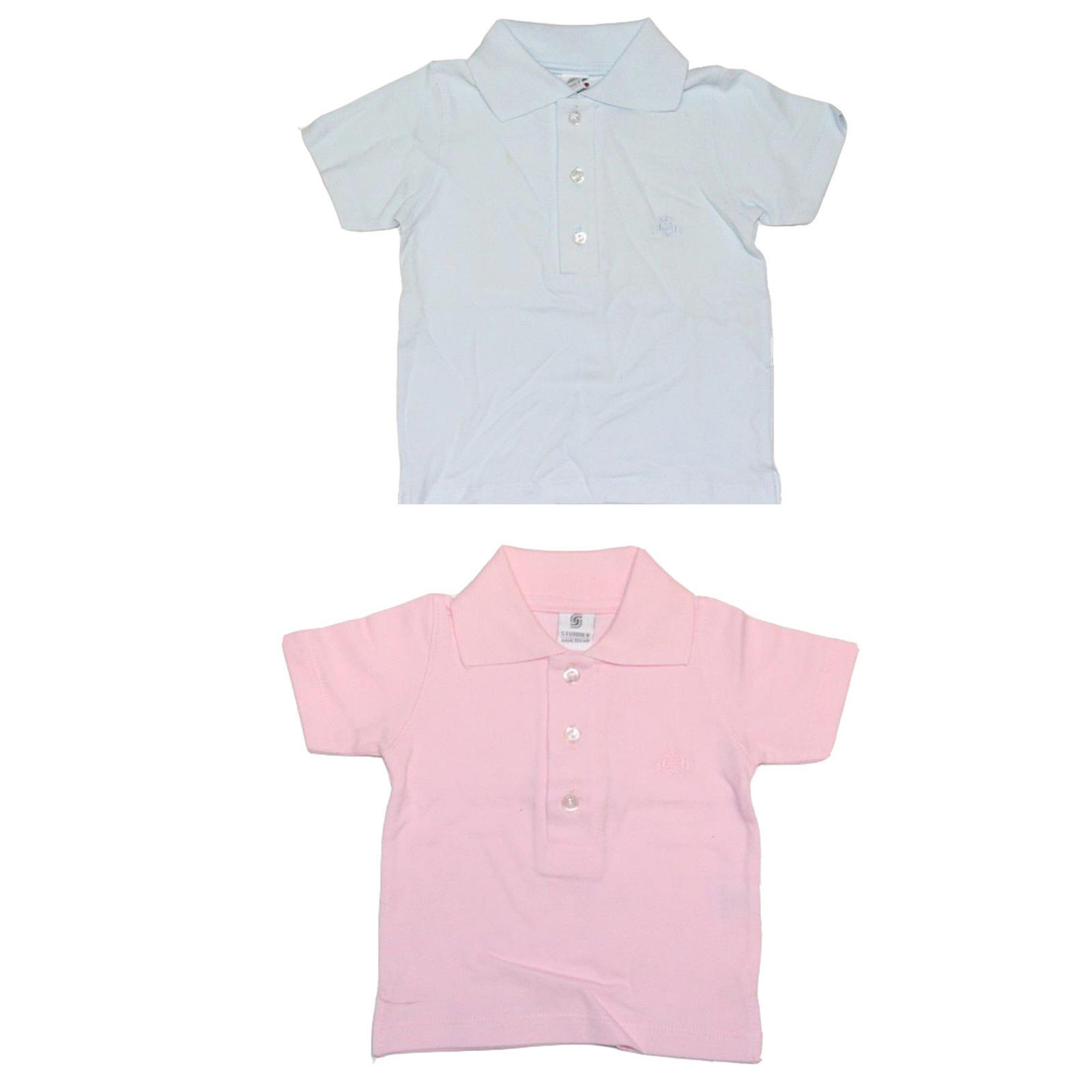 Baby Kinder Polohemd Polo Shirt Stummer Hemd Jungs Mädchen rosa 1B