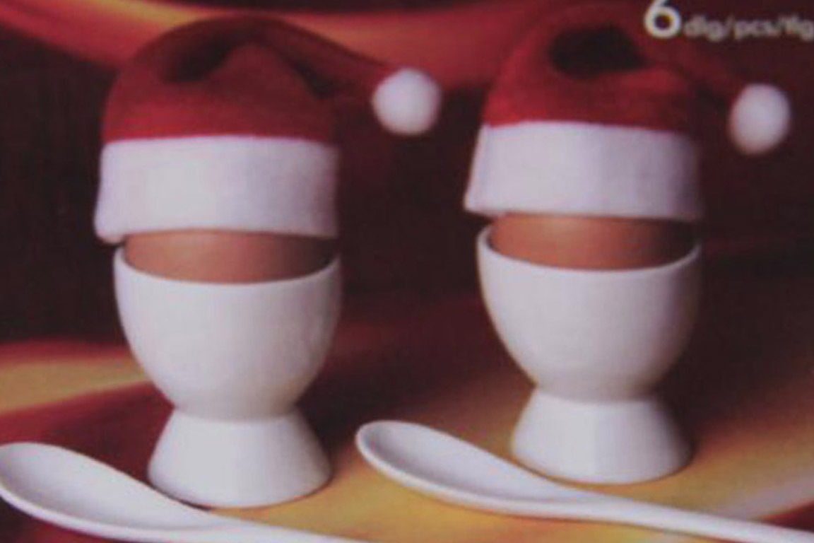 2x Eierbecher Weihnachten Tischdekoration Weihnachtsfest