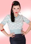 50er vintage retro Argyle Jumper Shirt Pullover