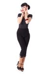 Netty 50er retro Pin Up Polka Dots Caprihose 3/4 Hose v. SugarShock