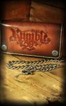 RUMBLE 59 Sunburst geprägte Echtleder Vintage Style Geldbörse m. Kette