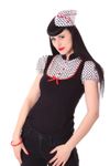 Kayleen Pin Up retro Polka Dots Puffärmel Blusen Shirt v. SugarShock