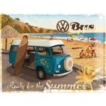 VW Bulli - Ready for the Summer 50er retro Blechschild