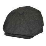 Herringbone retro Newsboy Ballonmütze grau