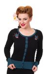 Twisted Schwalben 2-tone Strickweste retro Cardigan v. Banned