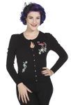 Flamingo Strickweste retro Puffärmel Cardigan v. Banned