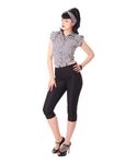 Ammy 50er retro Pin Up Caprihose schlichte High Waist 3/4 Hose v. SugarShock
