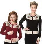 Young Love Schwalben 2-tone Strickweste retro Cardigan v. Banned