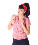 Missy Gingham 50s Style retro Bluse v. SugarShock