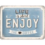 Enjoy the Coffee 50er retro Tür Blechschild v. Nostalgic Art