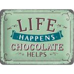Life Happens chocolate helps - 50er retro Tür Blechschild v. Nostalgic Art