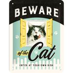 Beware of the Cat retro Spruch Türschild Blechschild v. Nostalgic Art