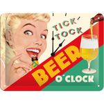 Beer o clock 50s retro Spruch Türschild Blechschild v. Nostalgic Art
